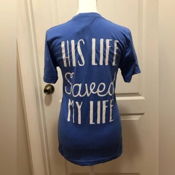 NWT Faith His Life Saved My Life T-shirt - Picture 2 of 5